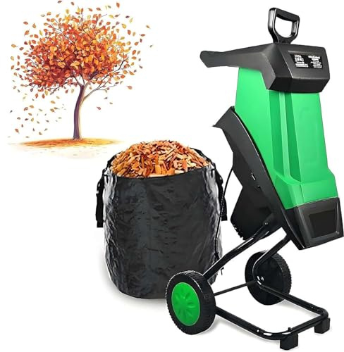 Broyeur De Jardin 2400W Avec Moteur En Cuivre Puissant, Déchiqueteuse À Bois Silencieuse 40mm Avec Sac Collecteur 50L, Idéal Pour Feuilles Et Branches Épaisses