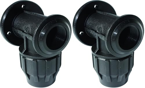 S&M 725951 Codo Grifo con Refuerzo Acero Inoxidable para tubería 32 mm-1”, Negro, 7.5x12.5x7.5 cm (Paquete de 2)