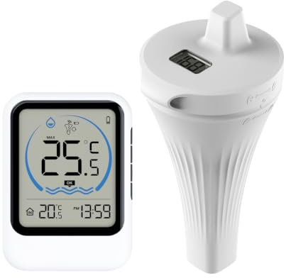 Thermometre Piscine Connecté, Thermomètre Flottant Numérique, étanche IP68 | Thermometre Piscine Connecté IP68, Flottant Numérique, Mesureur Température eau sans fil pour Piscine, Jacuzzi, Aquarium