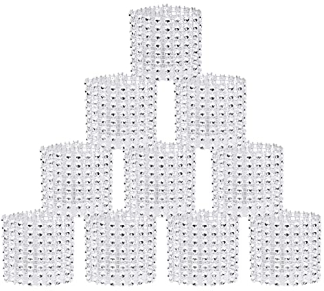 SwirlColor Bling Rhinestone Napkin Rings 20PCS Silver Napkin Holder for Dining Wedding Birthday Christmas Napkin Rings