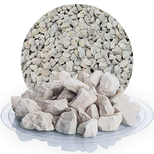 Schicker Mineral Kalk Ziersplitt beige 25 kg, Kalksplitt Yellow Sun, Deutscher Naturstein, farbecht, witterungsbeständig, ideal zur Gartengestaltung, Fassadenschutz, Schotter (Kalk Splitt, 22-32 mm)