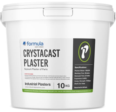 Stone Plaster - Crystacast Very Hard White Saint-Gobain Formula Plaster in Sealed Bucket 10kg