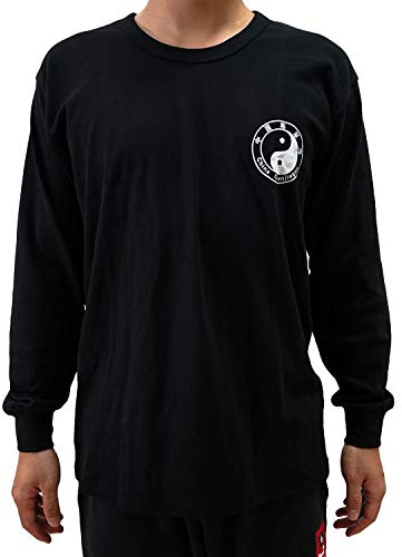 Dee Plus Ropa de Tai Chi Camiseta de Manga Larga de algodón Verano Cuello Redondo Traje de Tai Chi para Hombre y Mujer Taekwondo Sanda Artes Marciales Shaolin Kung Fu tee (L)