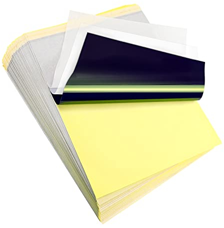 LIUMATE 100 Blatt Tattoo Transferpapier, A4 Tattoo Papier Kohlepapier Tattoo Schablonen Pauspapier, Matrizenpapier, Thermoschablonenpapier Carbon Thermokopierpapier für Tätowierung