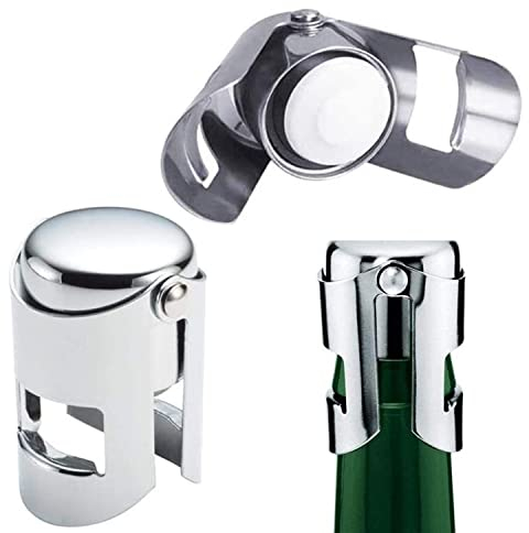f-point Tappi per Champagne da 2 Pezzi - Tappi per Bottiglia Vino in Acciaio Inossidabile, Tappo per Bottiglia Vino Champagne Frizzante, Tappo per Champagne Tappo Vino Sottovuoto.