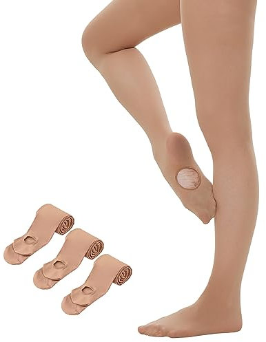 Yilanmy Dance Tights for Women Convertible Transition Ballet Tights Ultra Soft Opaque Pantyhose 3 Pairs (Light Suntan,XXL)