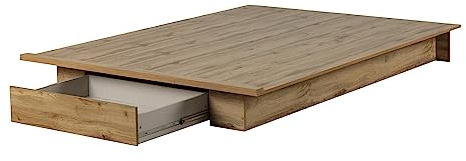 South Shore Cavalleri Platform Bed Nordik Oak, Scandinavian