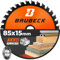 BAUBECK 85mm x 15mm Circular Saw Blade for fine cut in Wood, Metal etc. - Compatible with Bosch Makita Dewalt