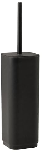 GEDY Escobilla de baño Seventy Ekoplà, Fabricada con Material Reciclado, Color Negro Mate, 9 x 9 x 38,8 cm, Fabricada en Italia