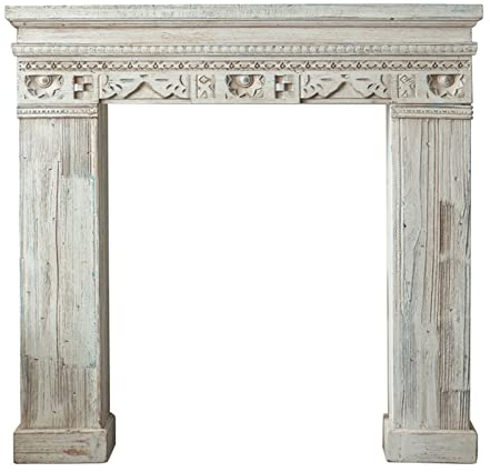 Encadrement Manteau Cheminee Garniture de manteau de cheminée française, armoire décorative d'intérieur en bois massif, Art Vintage, simulation de vieille villa, fausse cheminée, étagère décorative Ha