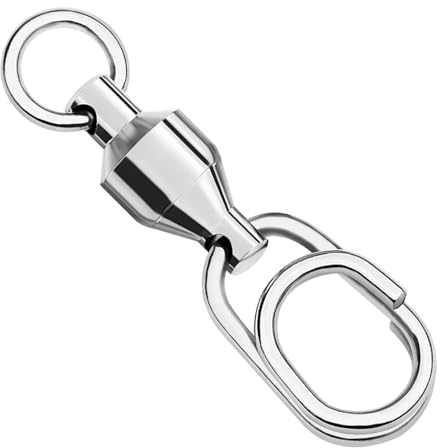 Ghjkldha Snap Wirbel | Angelwirbelverbinder | Hochfeste Angelwirbel, Drehgelenk-Kugellagerring aus Edelstahl, Süßwasser-Salzwasser-Trolling-Köder