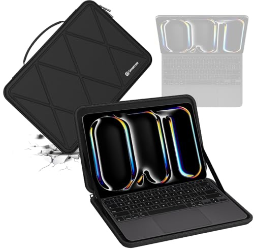 Smatree Housse de Protection Hard EVA Compatible avec Ipad Air M3 2025 de 13 Pouces, Puce Apple IPad Pro M4 de 13 Pouces (Compatible avec Clavier et Stylet), Sac étanche et Anti-Choc (X8245)