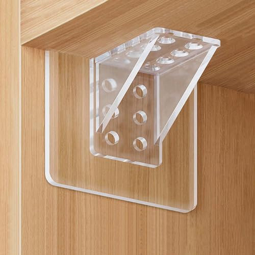 Lot De 10 Support Etagere Invisible,Supports D'Étagères Autocollants,Support Etagere Murale,Fixation Etagere Sans Percer,Support Etagere Placard,Pour Étagères Placard Penderie, Meuble
