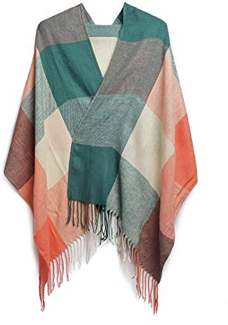 Miss Lulu Écharpe Femme Hiver Chaude en Cachemire Imitation Pashmina Douce Grosse Écharpe Tartan Réversible Unisexe Cadeau Noël Anniversaire