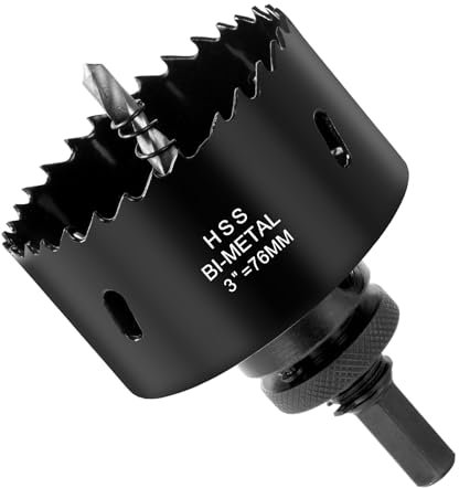 Flintronic 76mm Hole Saw, HSS Bi-Metal Hole Cutter, Hole Saw Drill Bit for Soft Metal, Wood, Plasterboard, Ceiling Board, PVC Board and Plastic for Cutting Circular Holes