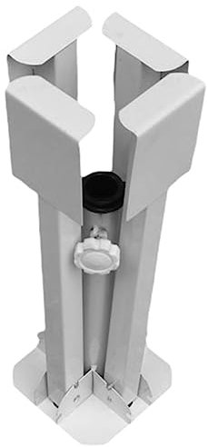 Milisten Parapluie Croix Parasol Pont Parapluie Portable avec Support Piscine Pieds De Parapluie Soleil Rester De Plein Air Porte-Parapluie Extérieur Parapluie De Voyage Acier Blanche