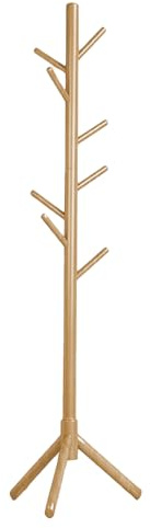 Pastel De Pelaje De Madera - Árbol De Abrigo De Pie Con 8 Ganchos | Pastelero Resistente De Abrigo, Estante Para Sombrero De Ritmo Y Organizador De Ropa, Diseño Minimalista Para Entrada, Dormitorio