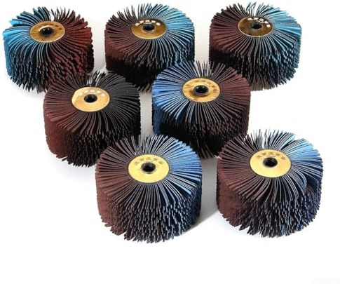 Mole lamellari per levigatura, spazzola in filo metallico per lucidatura, diametro 118 mm, per trapano, lavorazione del legno, smerigliatrice angolare per mobili e legno (grana 120)