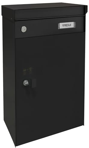 ARREGUI Frontpack Mail EP2214 Buzón de Correo y Paquetería | Buzón Individual de Acero para Correo Postal y Paquetería Grande | Buzón para Paquetes | Negro
