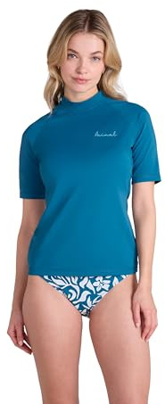 Animal Daisy Womens Logo Rash Vest - UPF 50+, Chlorine & Saltwater Resistant - Spring Summer, Beach, Swimming, Pool, Diving, Water Sports Teal 20