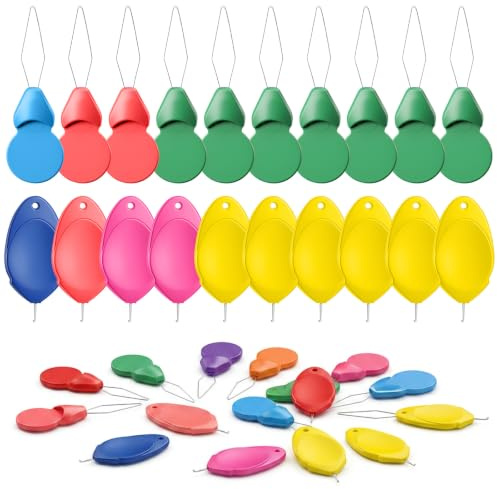 Elegaperma 20 infila-aghi, ausilio per infilare, ago per cucire a mano e macchine da cucire, design 2 in 1 (pollice 4 x 2 cm, zucca 5 x 1,5 cm)
