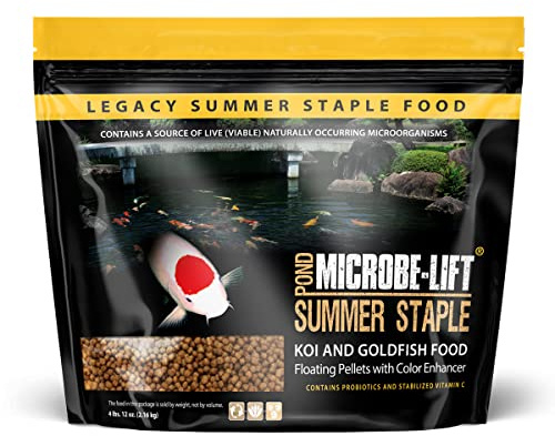 MICROBE-LIFT MLLSSLG Summer Staple Floating Fish Food Pellets for Ponds, Water Gardens, and Fountains, for Live Goldfish and Koi, 4.75 Pounds