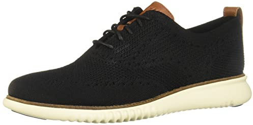 Cole Haan Men's 2.0 Zerogrand Stitchlite Oxford, Black/Ivory, 9.5