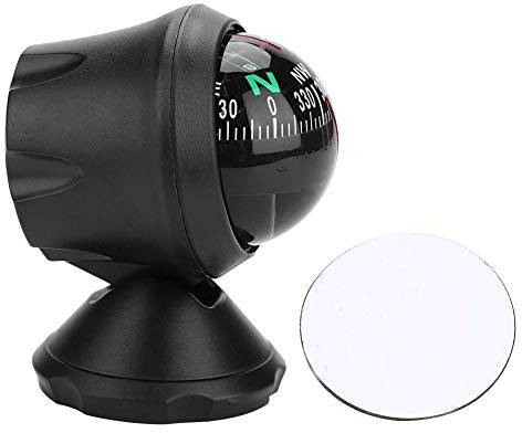 kugelkompass Auto,kompass für Auto,Auto Dash Mount Kompass elektronischer justierbarer Militärmarine Nachtsicht-Reise-Überlebens-Kompass-Auto-Führer-Ball-Kompass im Freien verwendbar für Boots-Schiff