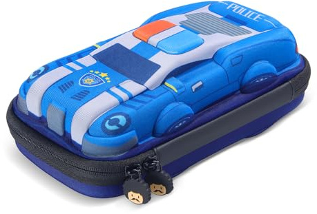 Rockpapa Race Car Large Pencil Cases, Big Pencil Case for Boys & Girls, Small Storage Box for School Students Boys Teens Kids Toddlers (Grey Red)