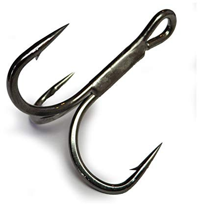 Behr Großfisch-Drilling Angelhaken grau 3/0