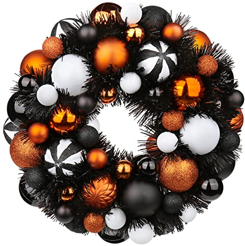 Corona de Halloween de 13 pulgadas/33 cm, decoración de Halloween, decoración de jardín, corona de Halloween para puerta de casa, corona de bienvenida, decoración de Halloween, decoración inastillable
