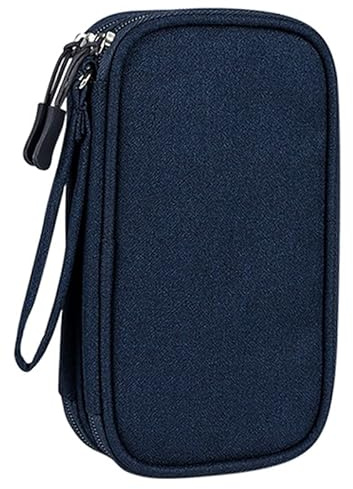 Bolsa organizadora de suministros para diabéticos de doble capa con correa de mano para bolígrafo de insulina, correas de prueba, lancetas, medidores de glucosa en sangre, dispositivo de punción