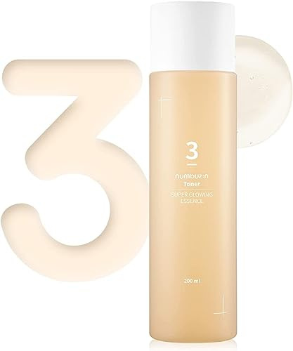 numbuzin No.3 Super Glowing Essence Toner 200ml mit fermentierten Inhaltsstoffen, Niacinamid, Galactomyces