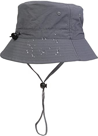 NiceYnn Bob Imperméable pour Homme Femme Chapeau de Soleil Séchage Rapide Réglable Large Bord Pliable Pêcheur Safari #D Gris Foncé