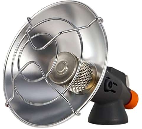 Estufa de Gas Portatil Camping, Estufa de Pantalla Butano Al Aire Libre Mini Radiador Inoxidable Calefactor Radiante de Gas para Calefacción en Invierno Acero, Temperatura Ajustable