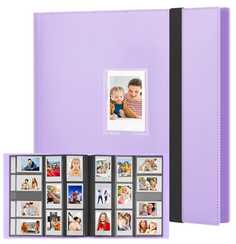 560 fickor fotoalbum för Fujifilm Instax minikamera, polaroidkamera, för Fujifilm Instax Mini 11 12 9 40 Evo Liplay 8 7+ snabbkamera, fotoalbum för Polaroid Kodak HP Zink 2 x 7,6 cm foto (lila)
