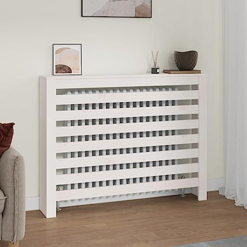 LXYZWRW Accesorios para electrodomésticos, cubierta para radiador, color blanco, 108,5 x 19 x 84 cm, de madera maciza de pino