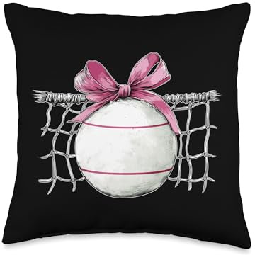 Coquette Bow Fistball Net Mothers Day Pink Ribbon Mom Girl Throw Pillow