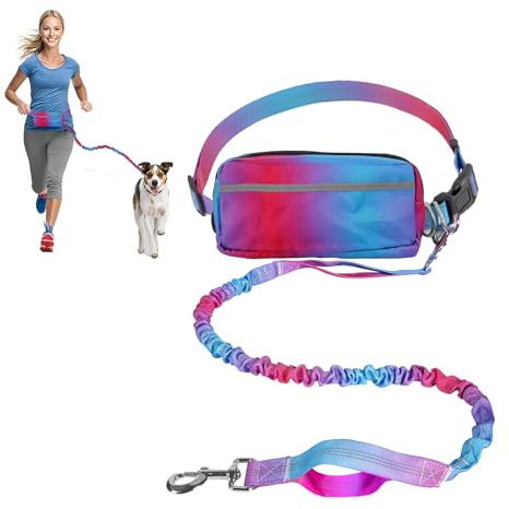 Qxsnuvvlg Hands Free Dog Leash for Medium Large Dogs,Hands Free Dog Leash with Zipper Pouch,Suitable for Running Jogging Walkin