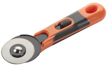Cutter rotatif 45 mm, design ergonomique, lame en acier, idéal pour patchwork, scrapbooking et projets d'artisanat.
