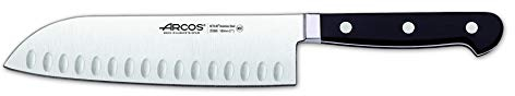 Arcos Serie Clasica - Cuchillo Santoku Cuchillo Asiático - Hoja de Acero Inoxidable Forjado NITRUM 180 mm - Mango de Polioximetileno (POM) Color Negro