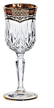 CRISTALICA Likörglas Likörkelch Schnapsglas Golden White 60 ml Kollektion Edelrausch im Monumentalem Style