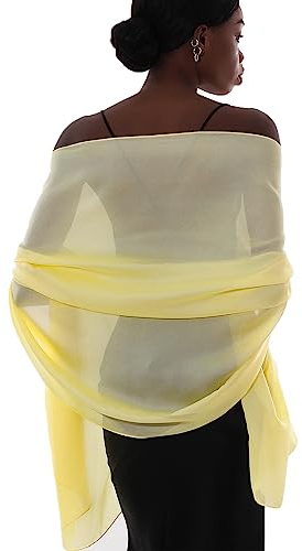 Stola Gelb Festlich für Abendkleid Damen Schals Tücher Sommer Dünn Schaltuch Pashmina
