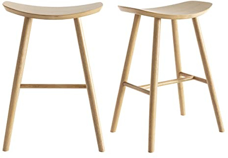Miliboo - Taburetes de barra de madera clara (65 cm, lote de 2)