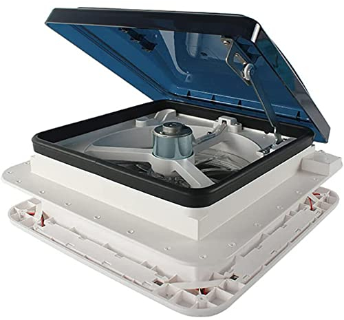 XDLYWUZIQ Wohnmobil-Ventilator, Wohnwagen-Dachfenster, 40 x 40 cm Wohnmobil-Dach-Dachfenster inklusive Schrauben und Hardware, 12-V-Starkwind-Lüfter für Auto, Wohnmobil, Wohnwagen, Van