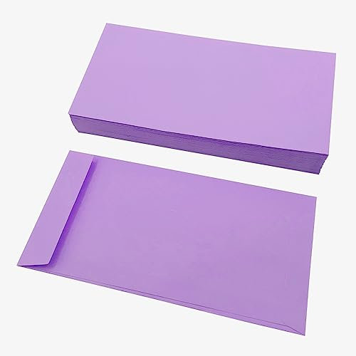 UMCHU 50 Stück Mini Umschläge,DIY leere Umschläge,leere Umschläge im westlichen Stil mit nassem Klebeverschluss,für Geschenkkarten Hochzeit,Geburtstag Party Supplies(Lila)