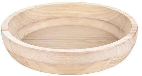 Winter Shore Holzschale Deko - Paulownia-Holzschale Groß für Küchentheke, Wohnzimmer, Eingangsbereich, Couchtisch-Deko - Obstschale Holz Lebensmittelecht, Rustikaler Bauernhausstil - 30 x 6 cm