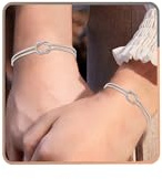 VGWON Regali di Coppia, Bracciali Coppia, Braccialetti per Coppie, Regalo per Fidanzato, Fidanzata, Migliori Amiche, Regali di Compleanno, 2 Braccialetti in Argento Coordinati Fatti a Mano