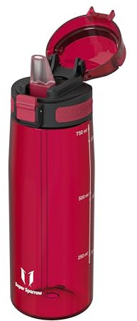 Super Sparrow Gourde avec Paille - 750ml - TouchSip Bouteille d'eau - Tritan Sans BPA - Idéale pour le Sport, l’École et les Activités en Plein Air