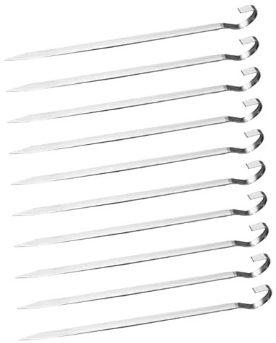 KITANDOVE 10 Piezas gancho para barbacoa tenedores de carne a la parrilla brochetas de aperitivo parrillas para barbacoa inoxidable barbacoa exterior pinchos pequeños palo de barbacoa 304